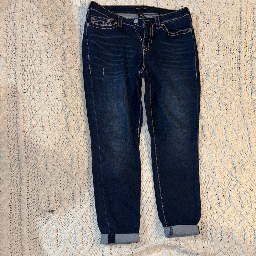 True Religion Blue Jeans with Contrast Stitching